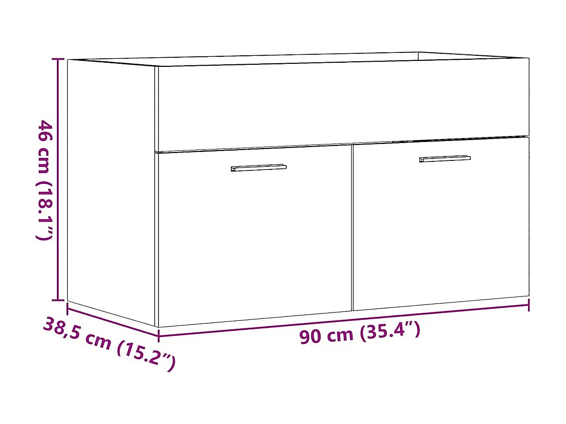 Badkamer wastafelkast handgemaakt eikenhout