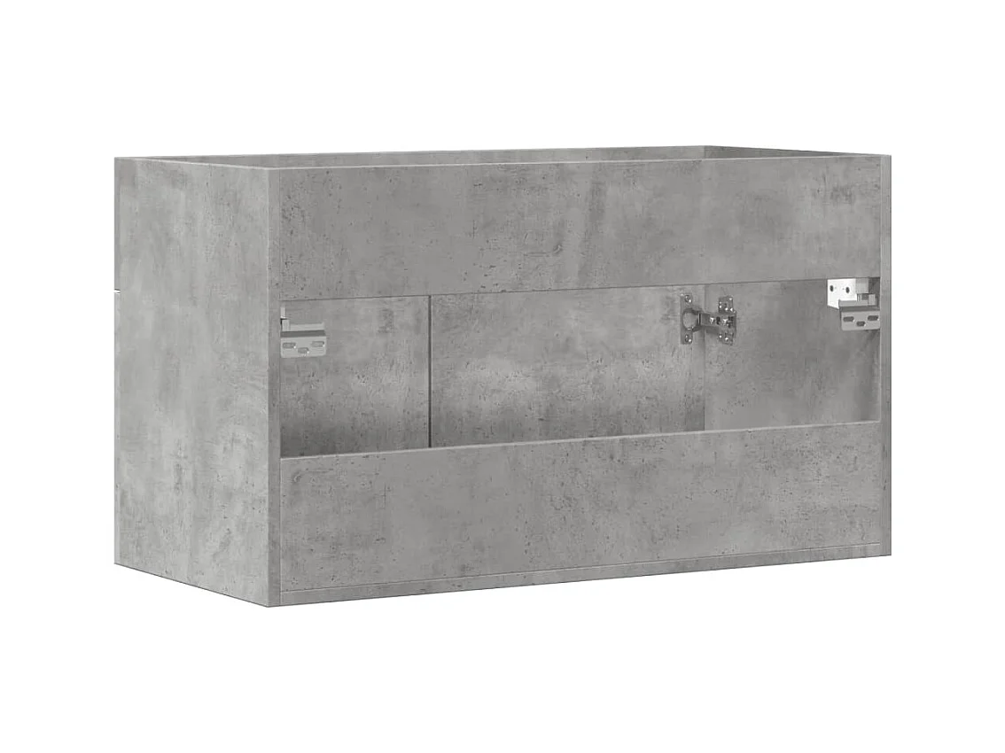 Armoire de lavabo de salle de bain gris béton bois d'ingénierie