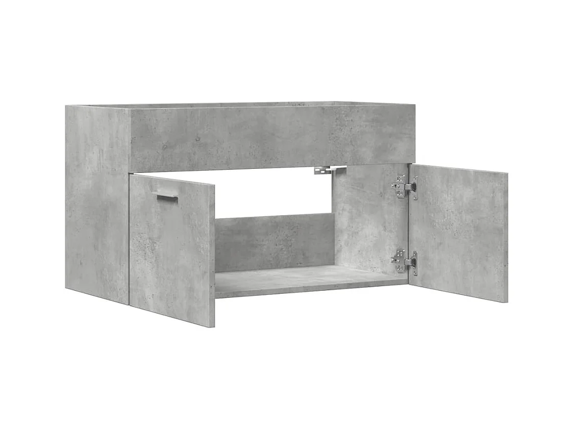 Armoire de lavabo de salle de bain gris béton bois d'ingénierie