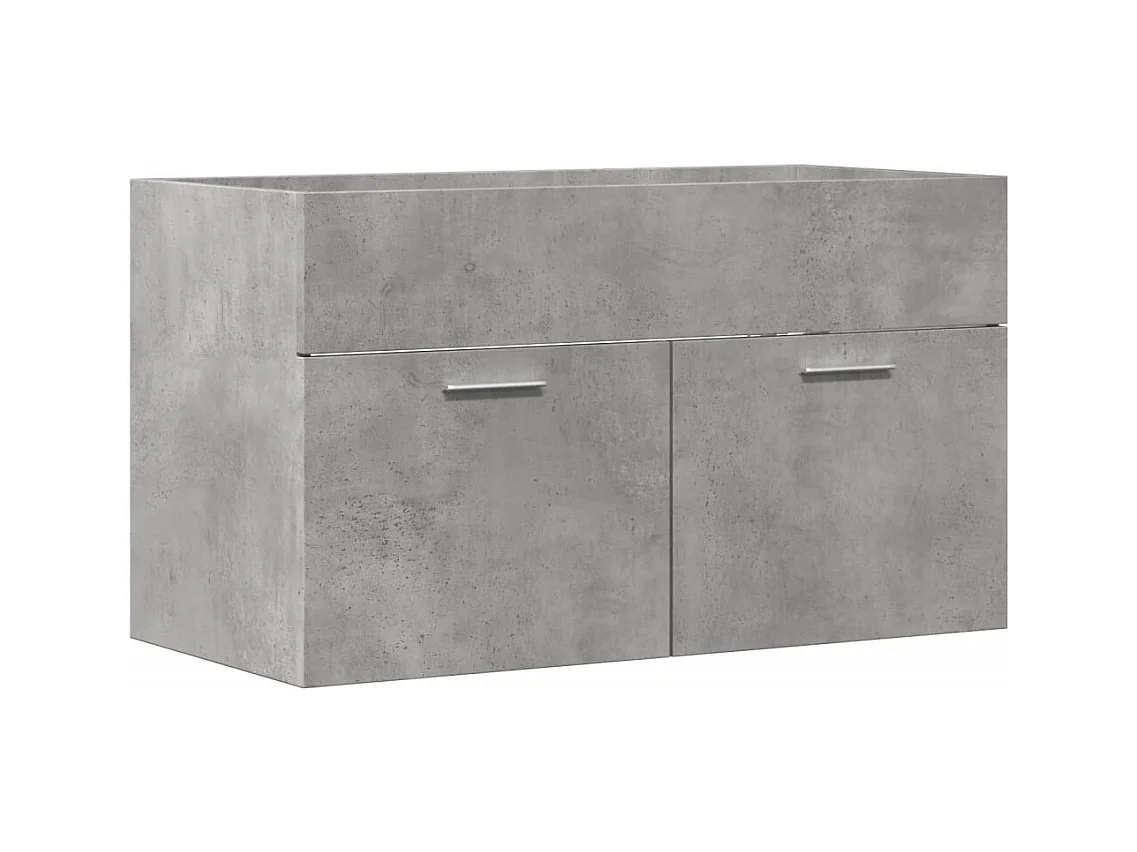 Armoire de lavabo de salle de bain gris béton bois d'ingénierie