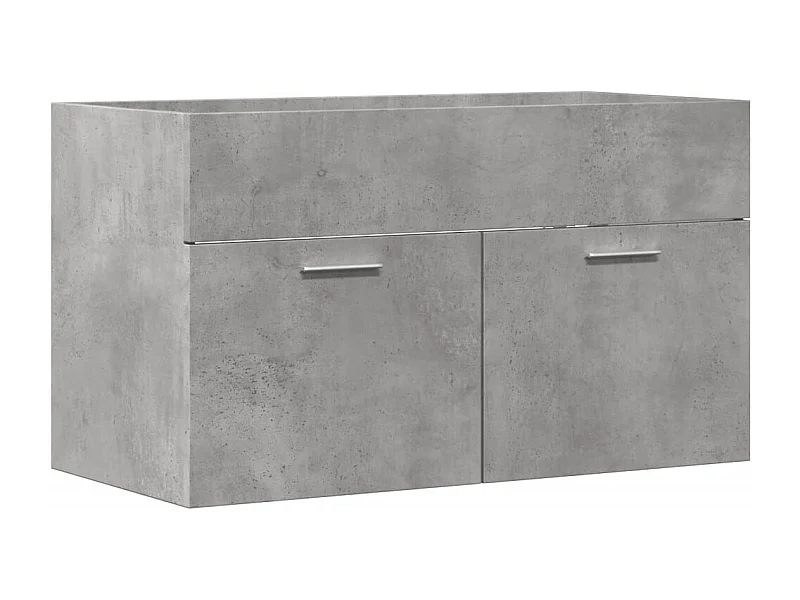 Armoire de lavabo de salle de bain gris béton bois d'ingénierie