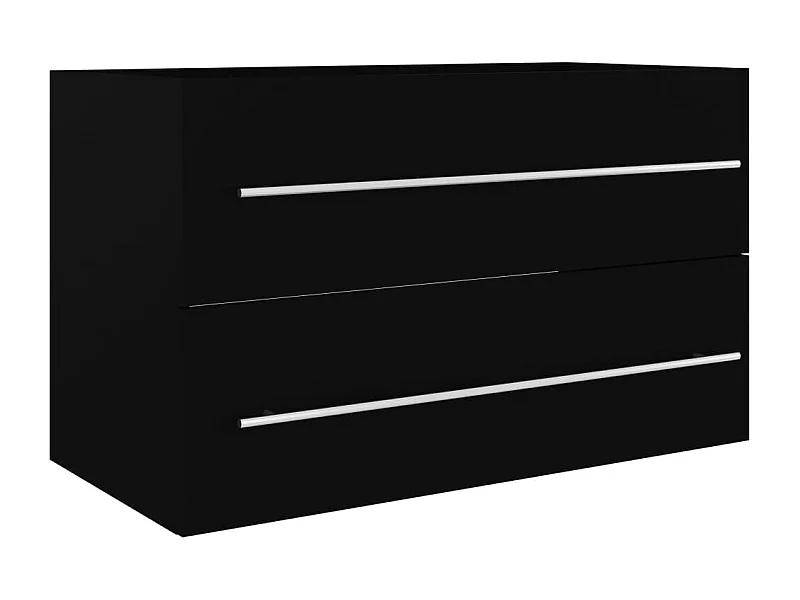 Zwarte spoelbakkast 80x38,5x48 cm bewerkt hout