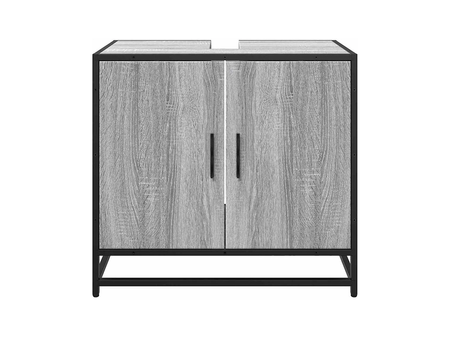 Armoire de lavabo de salle de bain sonoma gris 65x33x60 cm