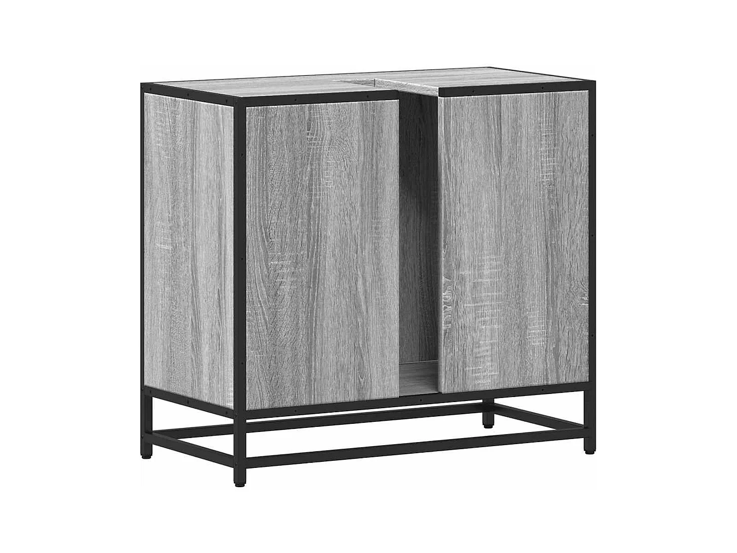 Armoire de lavabo de salle de bain sonoma gris 65x33x60 cm