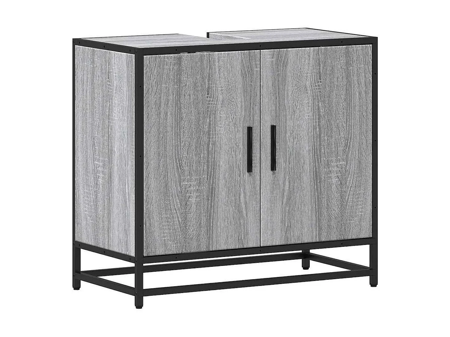Armoire de lavabo de salle de bain sonoma gris 65x33x60 cm