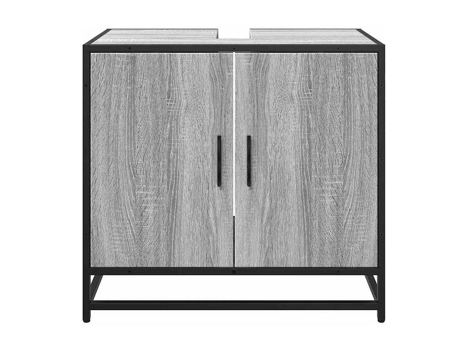 Armoire de lavabo de salle de bain sonoma gris 65x33x60 cm