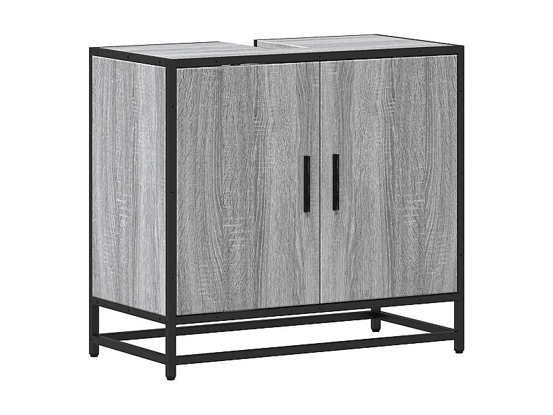 Armoire de lavabo de salle de bain sonoma gris 65x33x60 cm