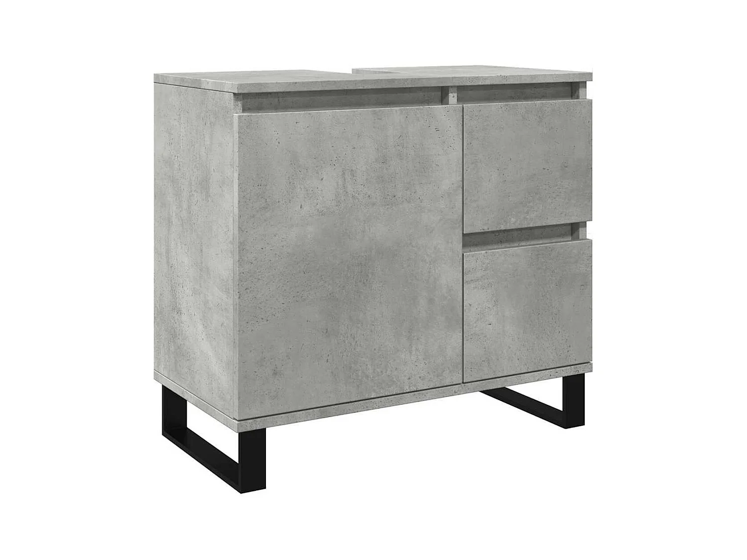 Armoire de lavabo de salle de bain gris béton 65x33x60 cm