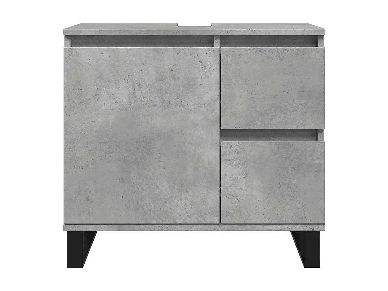 Betongrijs badkamer wastafelmeubel 65x33x60 cm