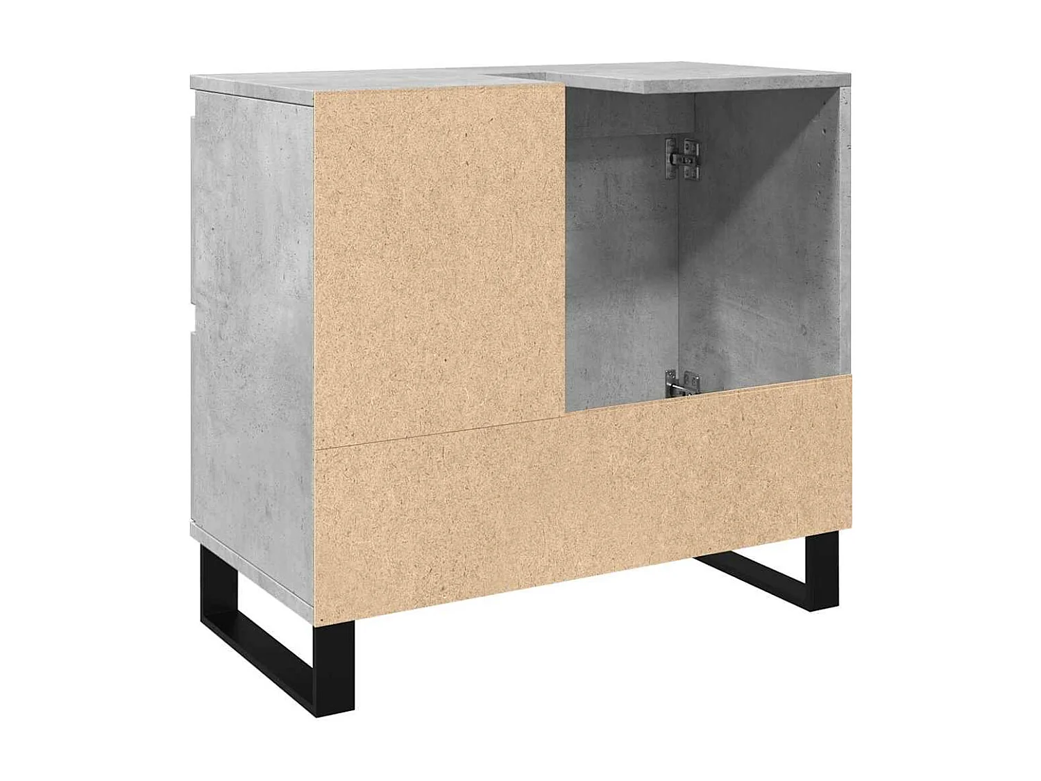 Betongrijs badkamer wastafelmeubel 65x33x60 cm