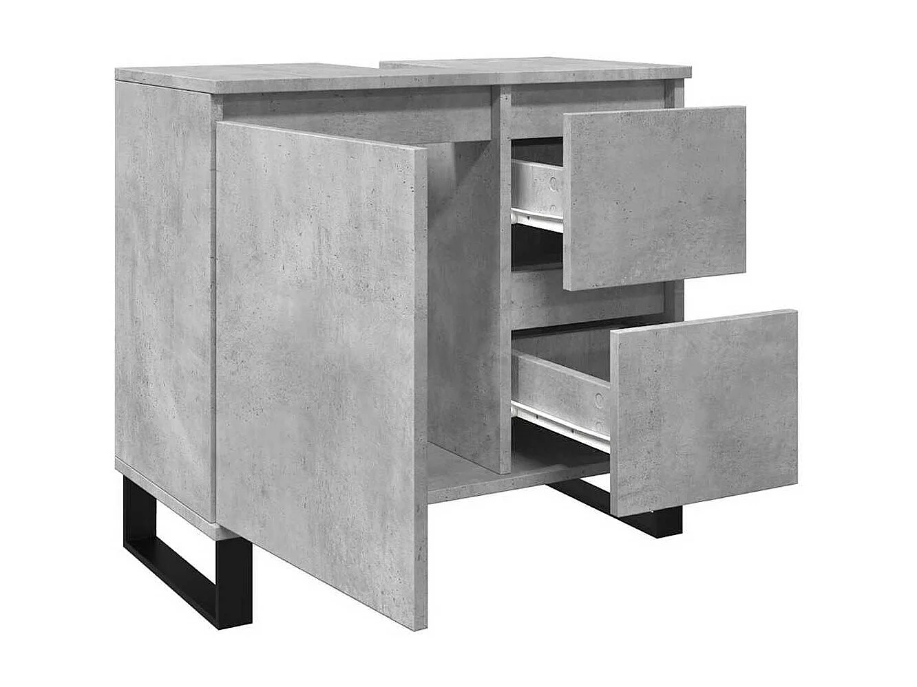 Betongrijs badkamer wastafelmeubel 65x33x60 cm