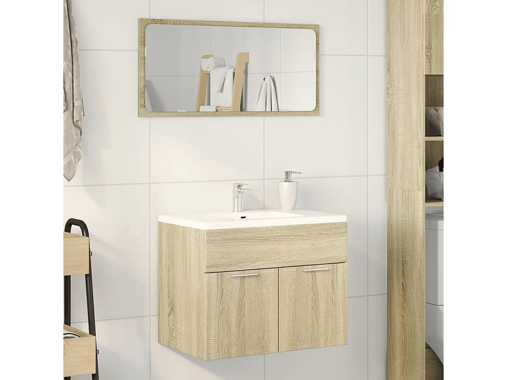 Mobile lavabo in rovere Sonoma 60x38,5x46 cm in truciolato