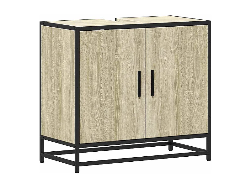 Armoire lavabo de salle de bain chêne sonoma bois d'ingénierie