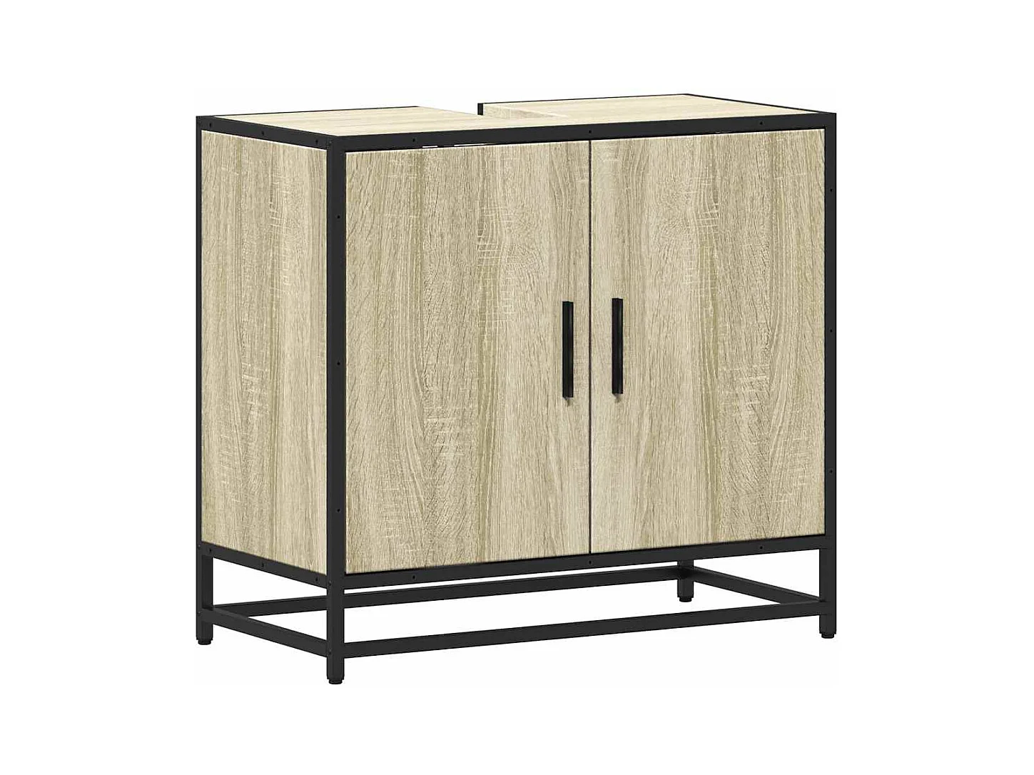 Armoire lavabo de salle de bain chêne sonoma bois d'ingénierie