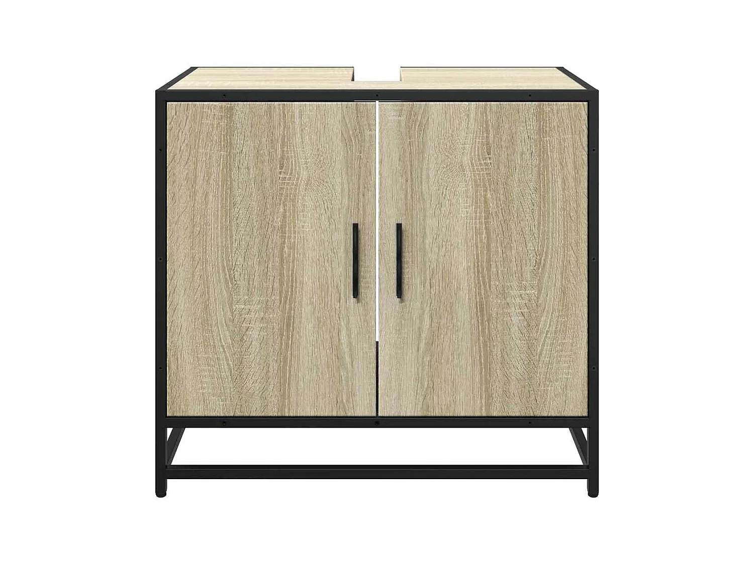 Armoire lavabo de salle de bain chêne sonoma bois d'ingénierie