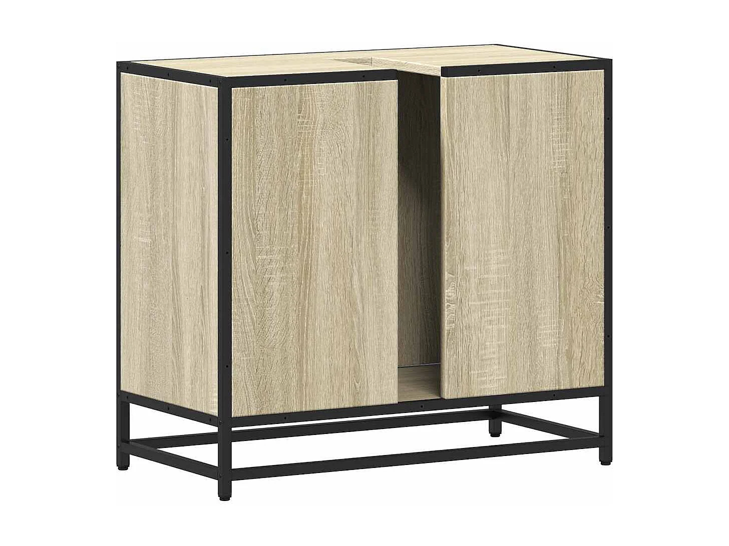 Armoire lavabo de salle de bain chêne sonoma bois d'ingénierie