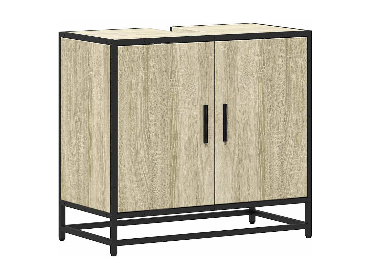 Armoire lavabo de salle de bain chêne sonoma bois d'ingénierie