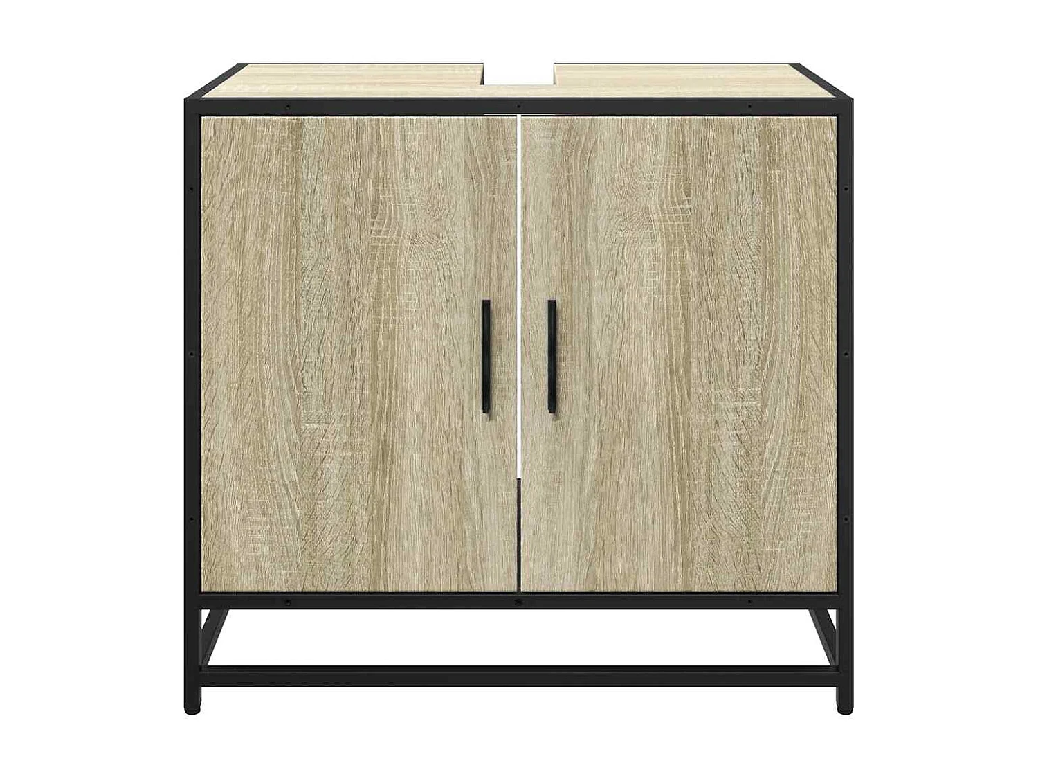 Armoire lavabo de salle de bain chêne sonoma bois d'ingénierie