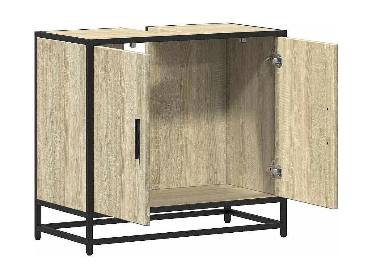 Armoire lavabo de salle de bain chêne sonoma bois d'ingénierie