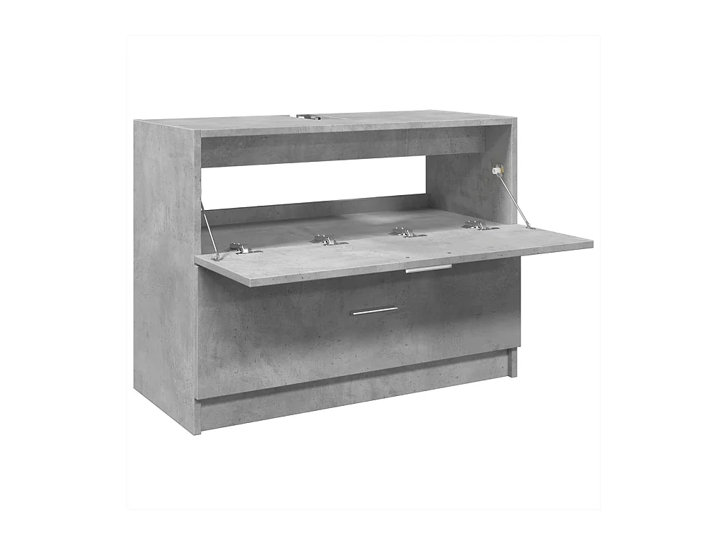 Mobile lavabo grigio cemento 78x37x59 cm in legno ingegnerizzato
