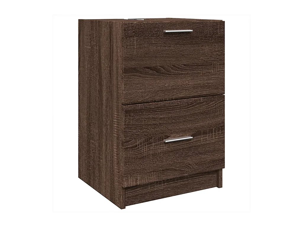 Bruine eikenhouten spoelbakkast 40x37x59 cm bewerkt hout