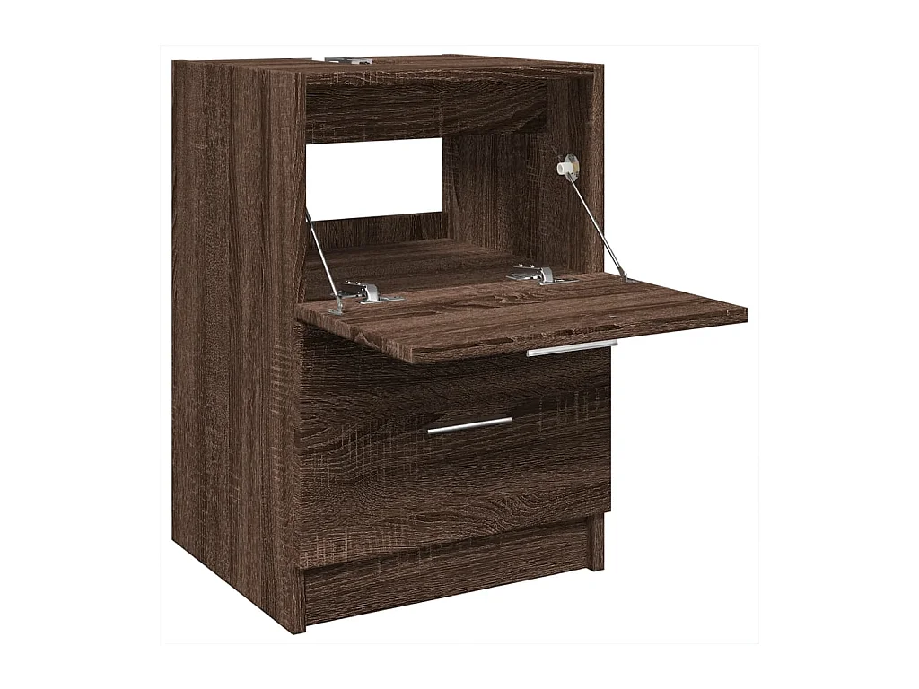 Bruine eikenhouten spoelbakkast 40x37x59 cm bewerkt hout