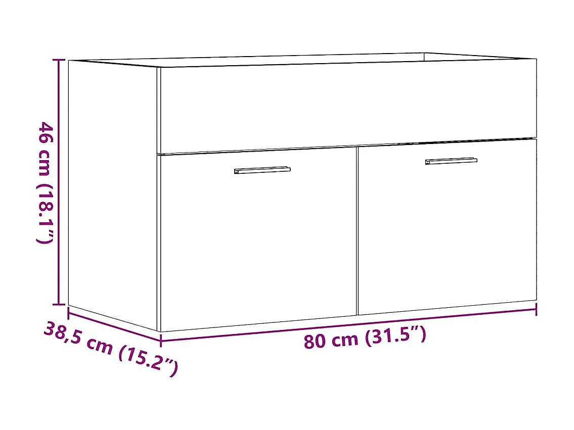 Badkamer wastafelkast handgemaakt eikenhout