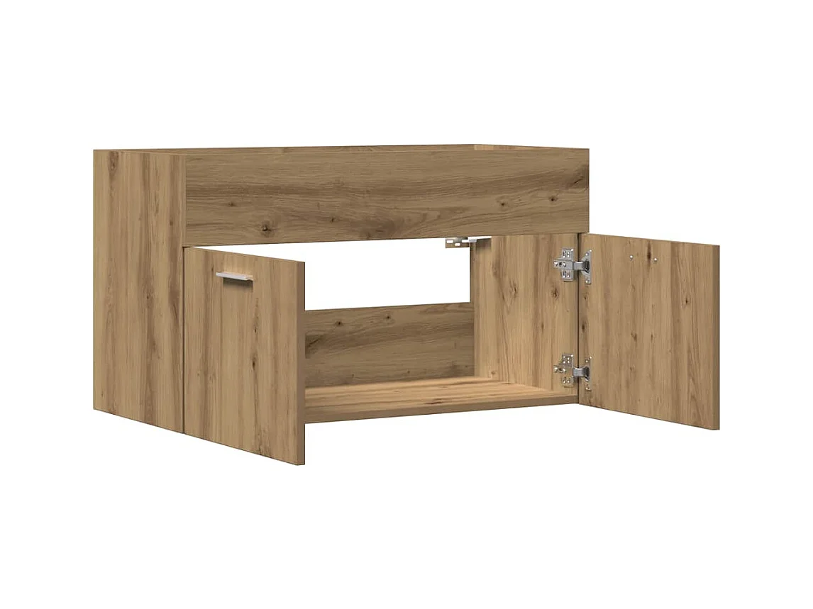 Armoire lavabo de salle de bain chêne artisanal bois ingénierie