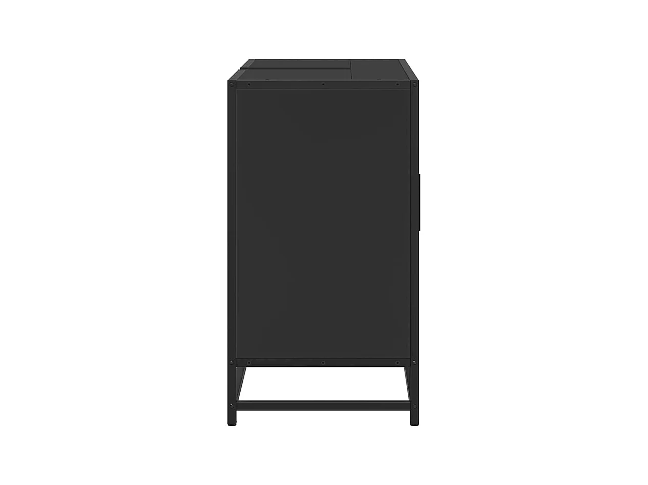 Armoire lavabo de salle de bain noir 80x33x60cm bois ingénierie