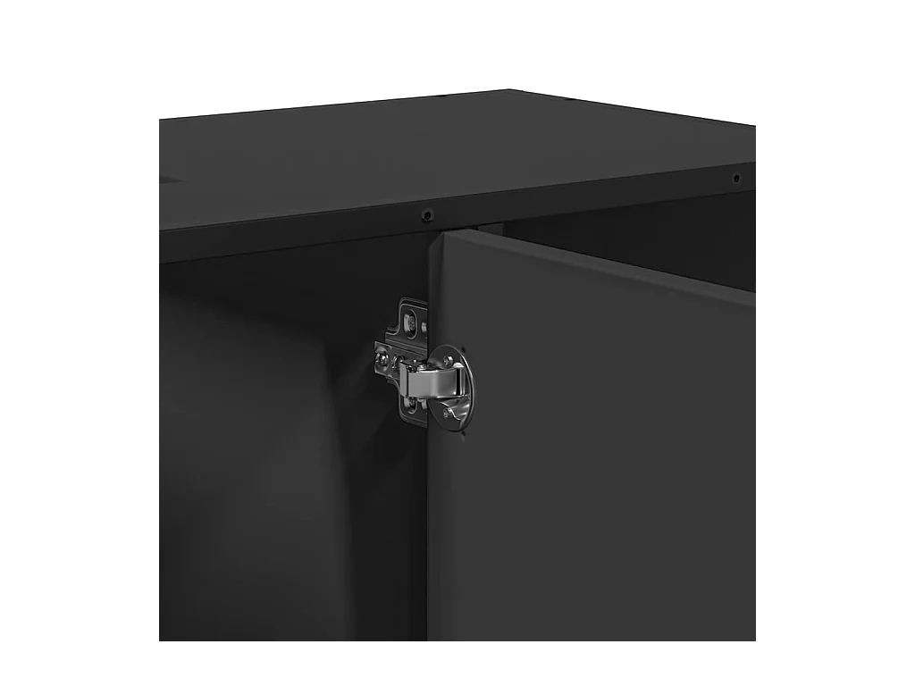 Mueble de baño negro con lavabo de 80x33x60cm de madera de ingeniería