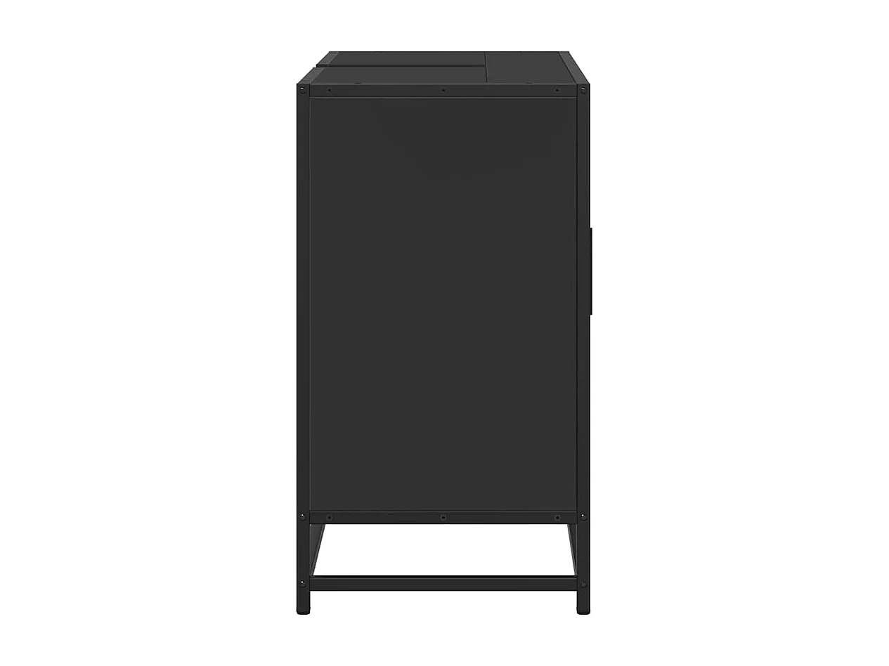 Armoire lavabo de salle de bain noir 80x33x60cm bois ingénierie