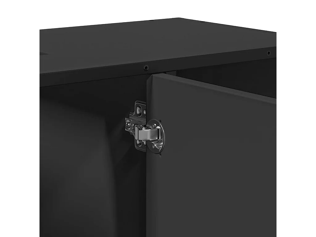 Armoire lavabo de salle de bain noir 80x33x60cm bois ingénierie