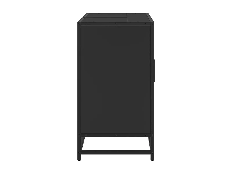 Armoire lavabo de salle de bain noir 80x33x60cm bois ingénierie