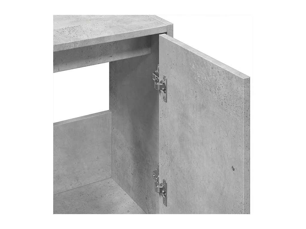 Betongrijze wastafelkast 63x29x55 cm bewerkt hout