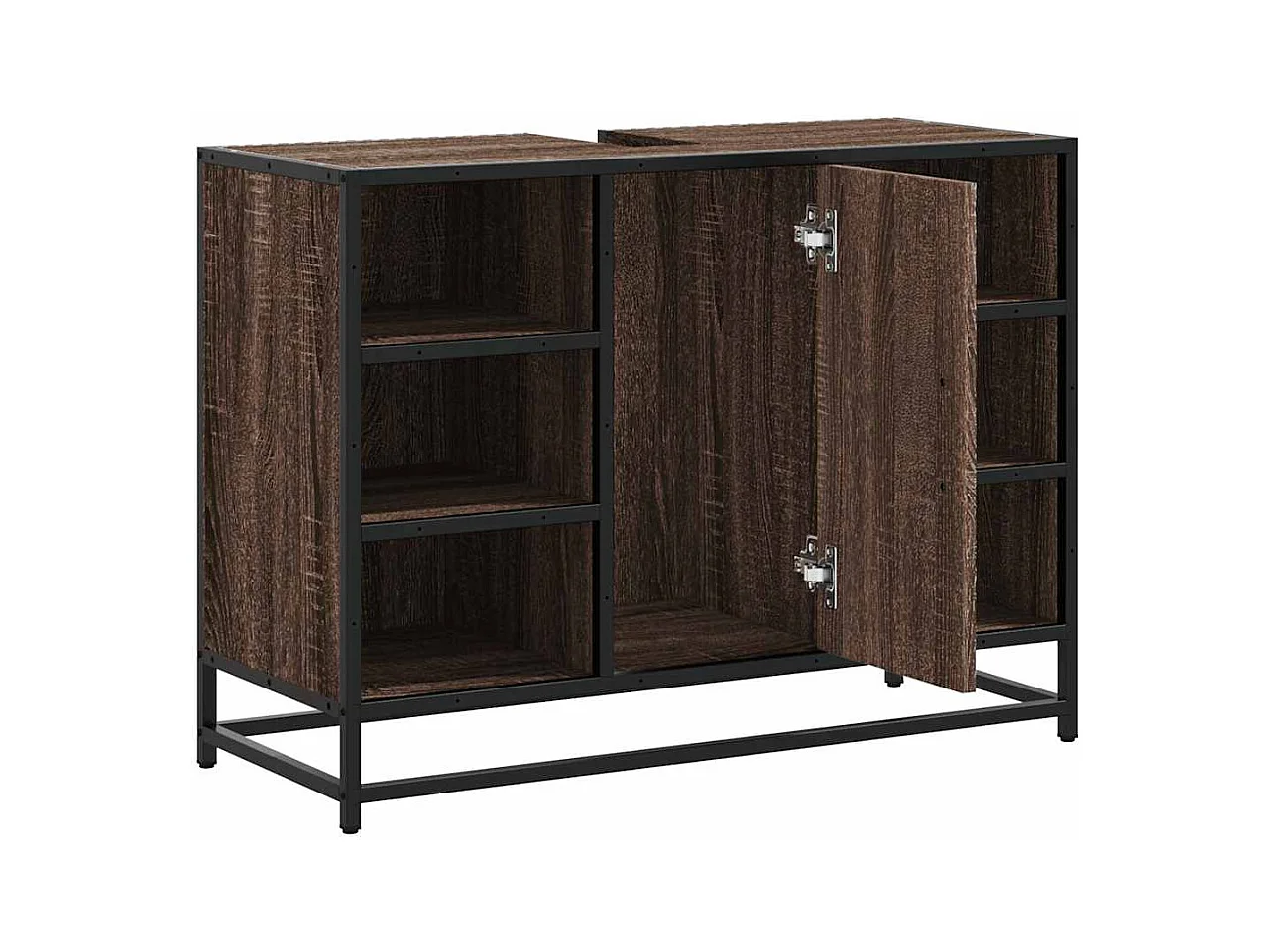 Badkamer wastafelkast bruin eiken bewerkt hout