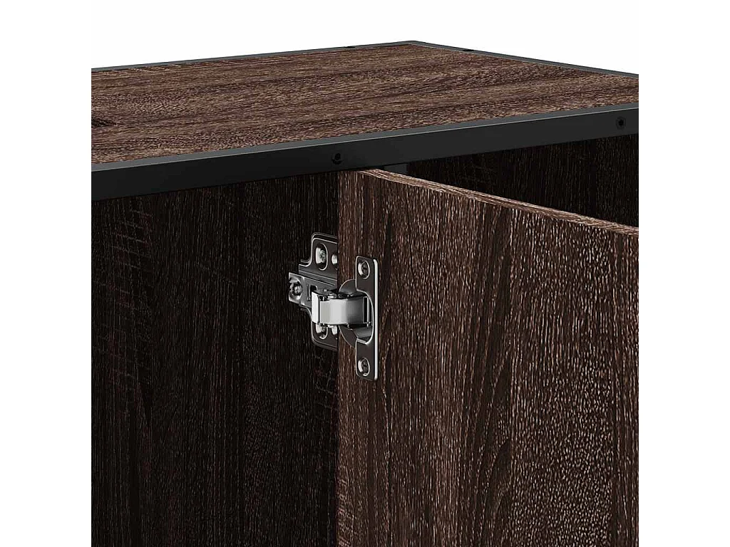 Mueble de lavabo de baño de madera de ingeniería de roble marrón