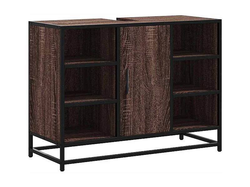 Waschbeckenunterschrank aus braunem Eichenholz