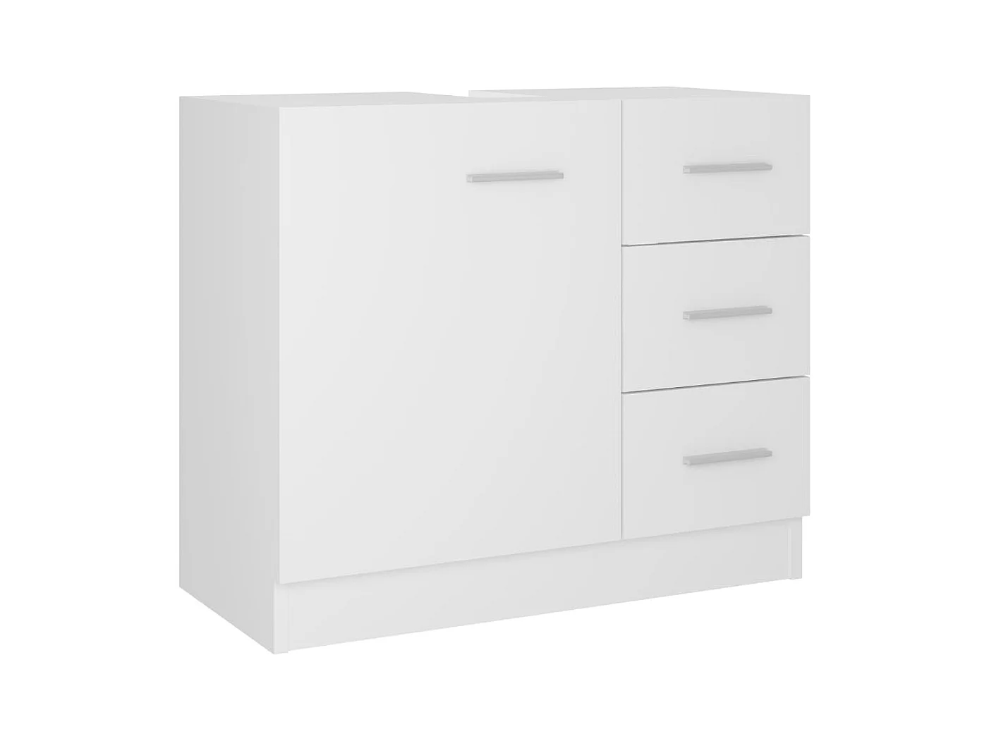 Witte spoelbakkast 63x30x54 cm bewerkt hout