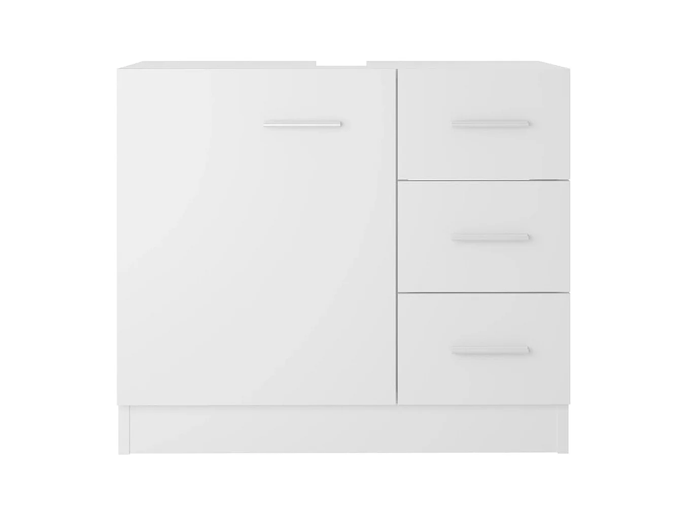 Witte spoelbakkast 63x30x54 cm bewerkt hout