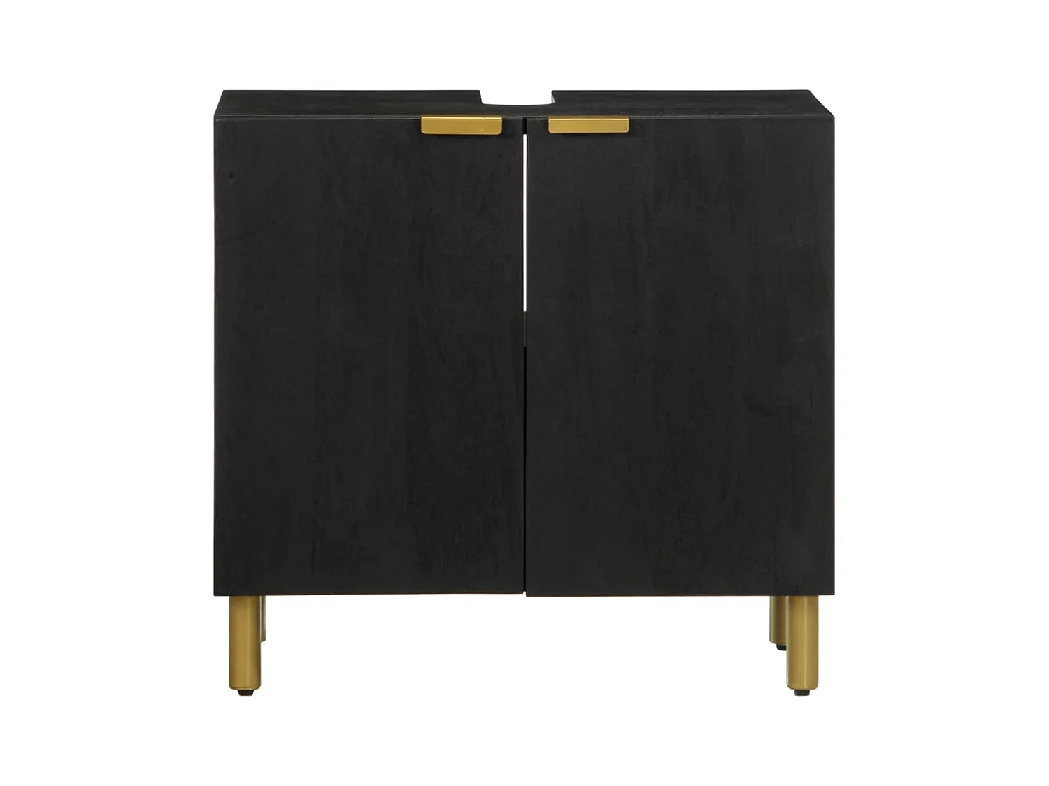 Mueble de lavabo de baño de madera de ingeniería negra