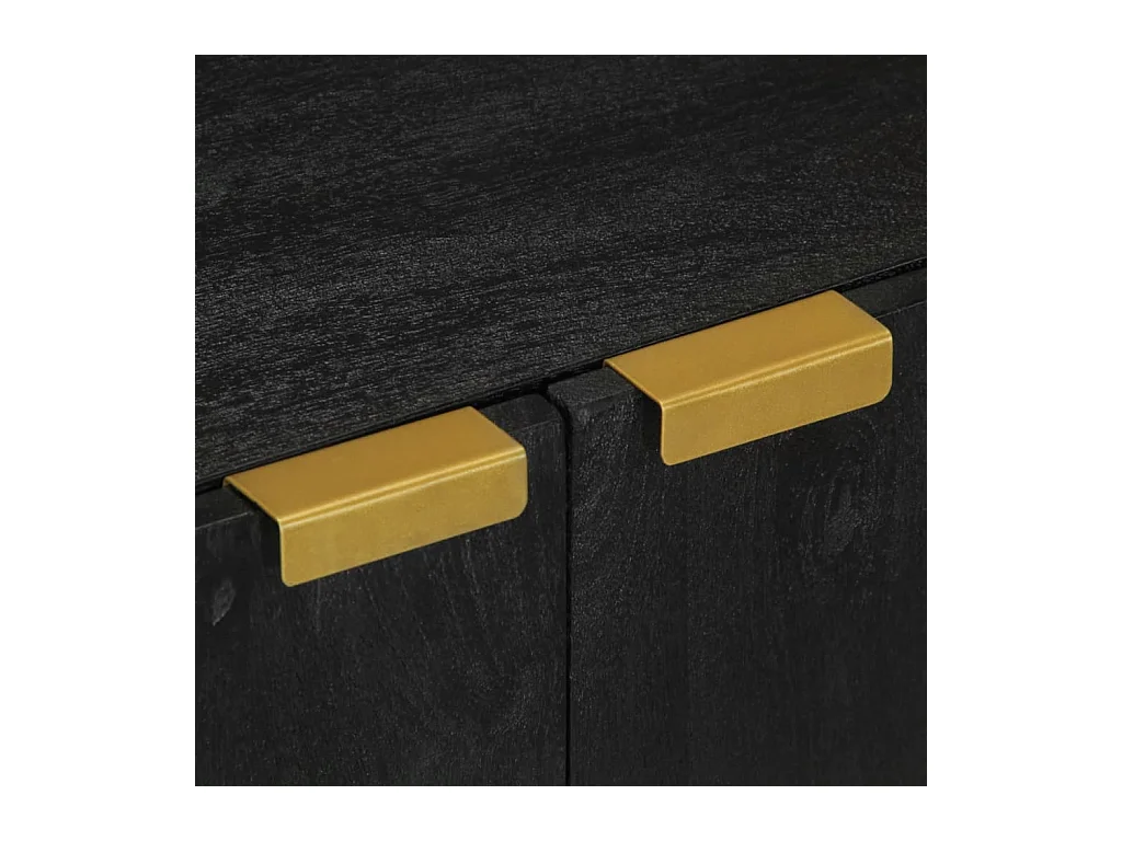 Mueble de lavabo de baño de madera de ingeniería negra