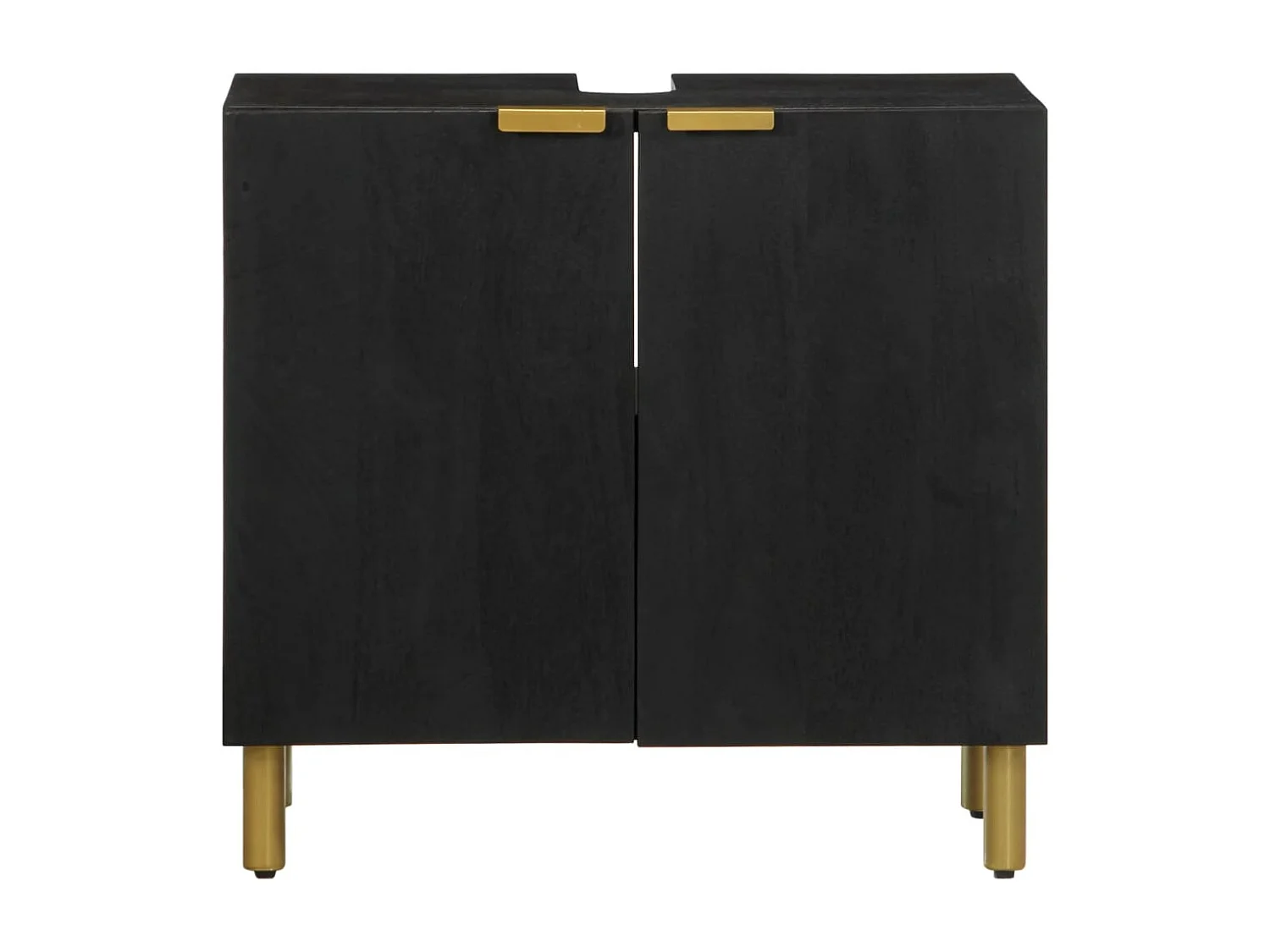 Mobiletto per lavabo da bagno in legno ingegnerizzato nero