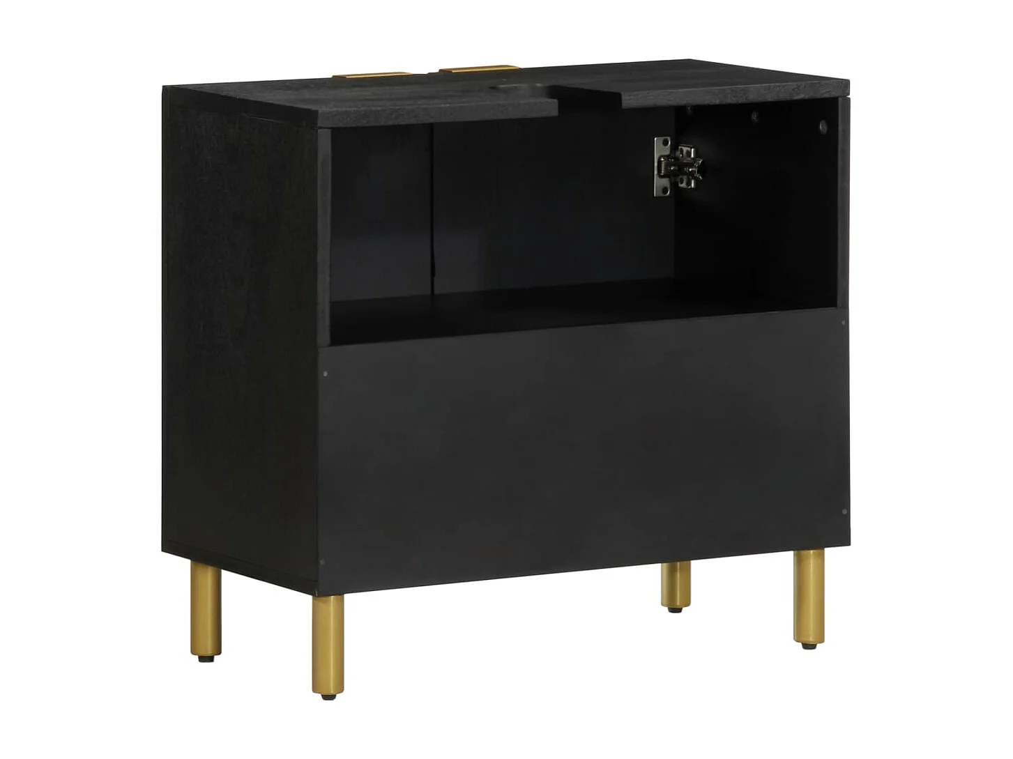 Mobiletto per lavabo da bagno in legno ingegnerizzato nero