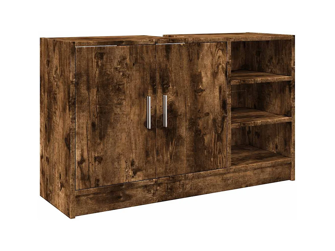 Mobile lavabo in rovere affumicato 90x29x55 cm in legno ingegnerizzato