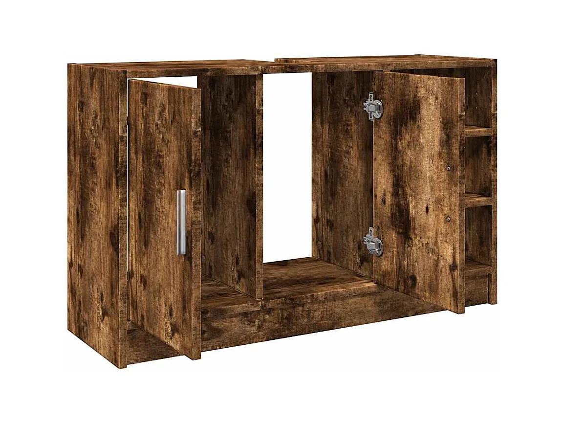 Mobile lavabo in rovere affumicato 90x29x55 cm in legno ingegnerizzato