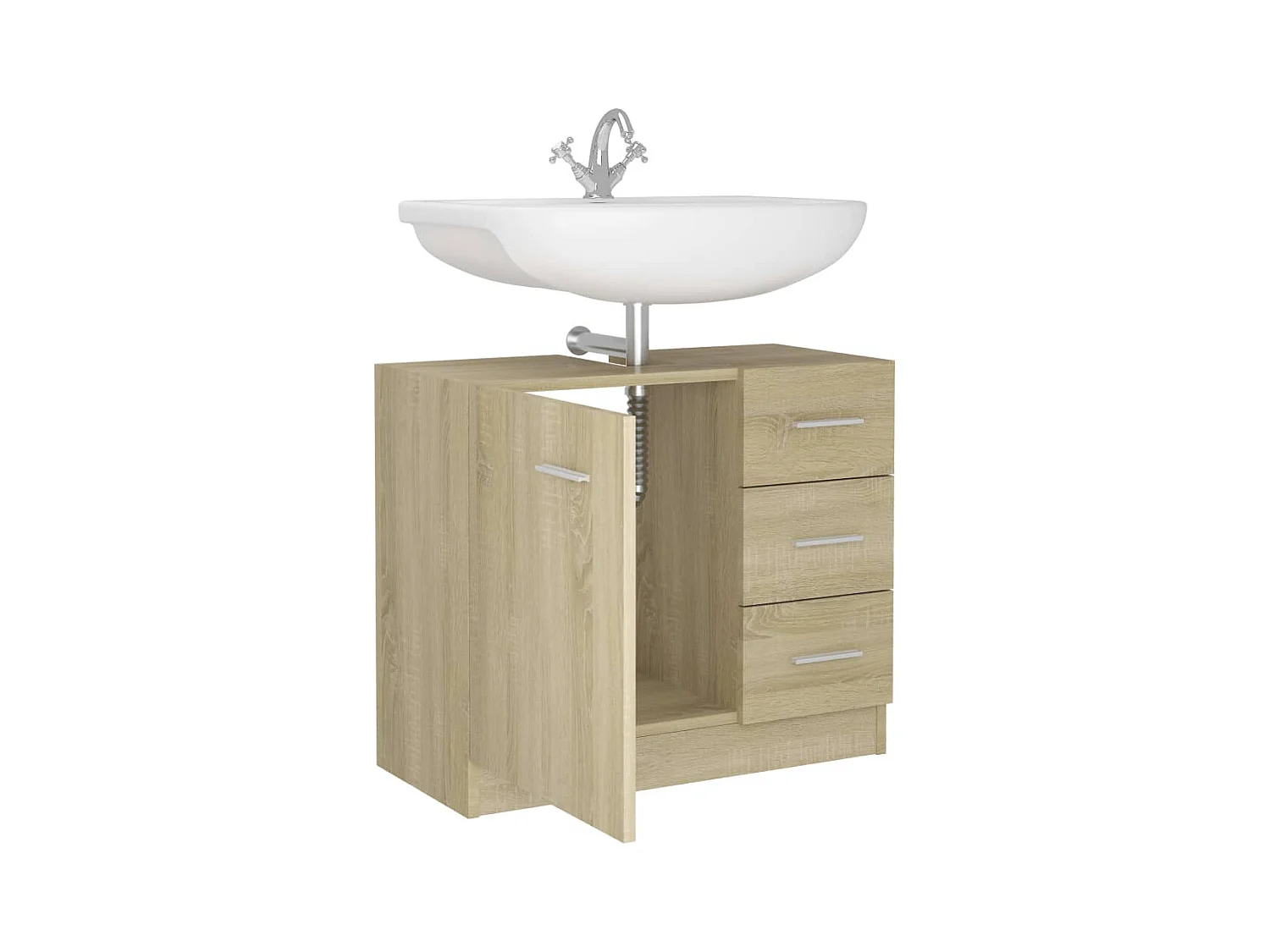 Mueble para fregadero de roble Sonoma de 63 x 30 x 54 cm de madera de ingeniería