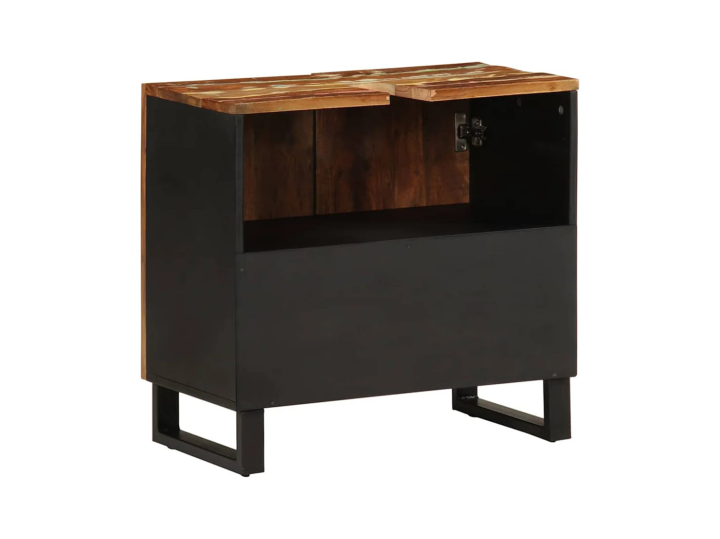 Mobile lavabo 62x33x58 cm in legno di recupero e ingegnerizzato