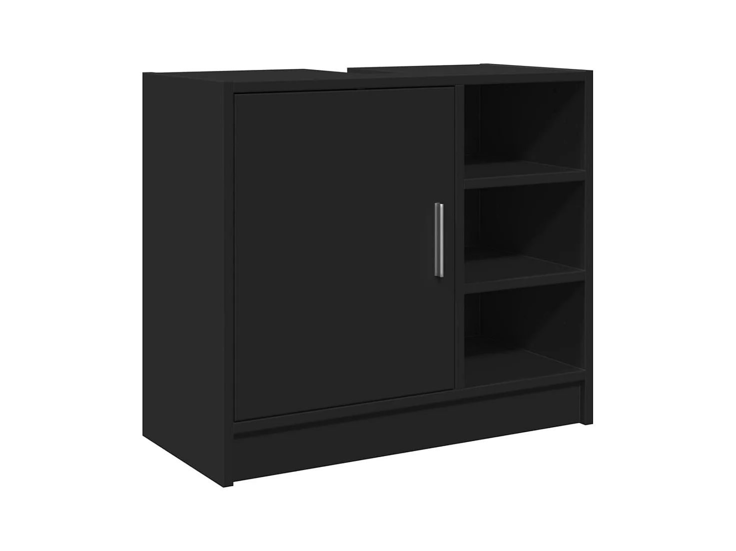 Mueble lavabo negro 63x29x55 cm madera de ingeniería