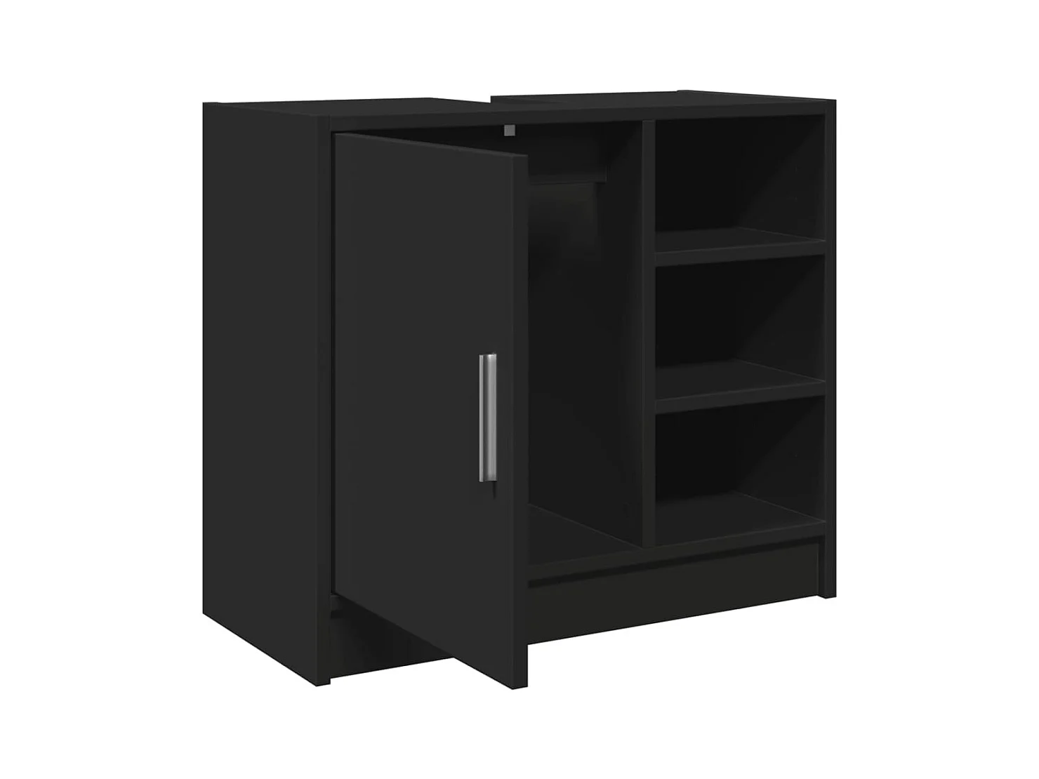Mueble lavabo negro 63x29x55 cm madera de ingeniería