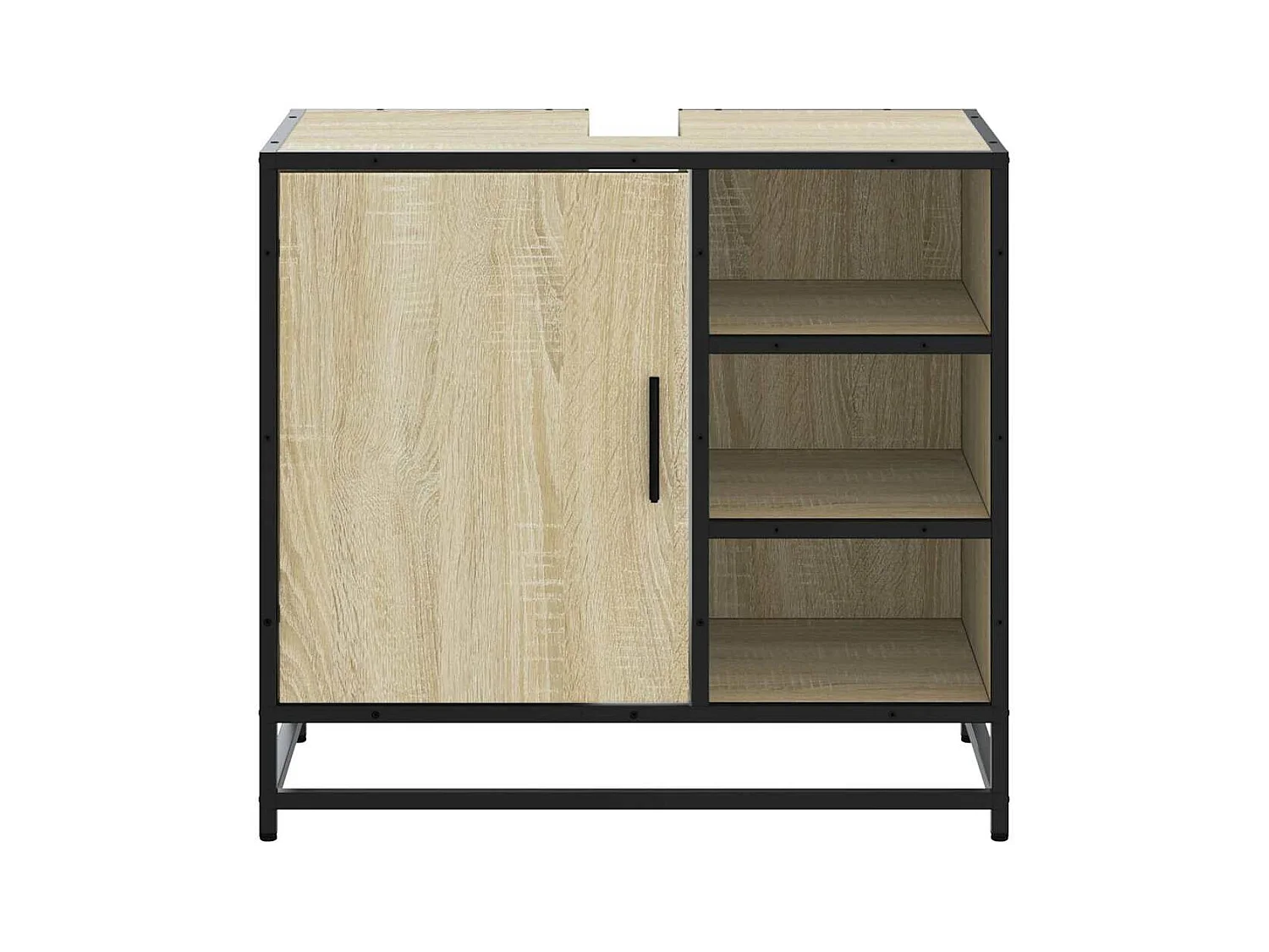 Armoire lavabo de salle de bain chêne sonoma bois d'ingénierie